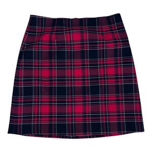 Cece Red, Black & White Plaid Unlined Academia Preppy Schoolgirl Mini Skirt Sz 2
